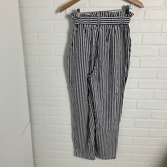 Zara Women’s Trouser pants Navy/White Stripes pockets Coastal Nautical XS - Picture 12 of 15